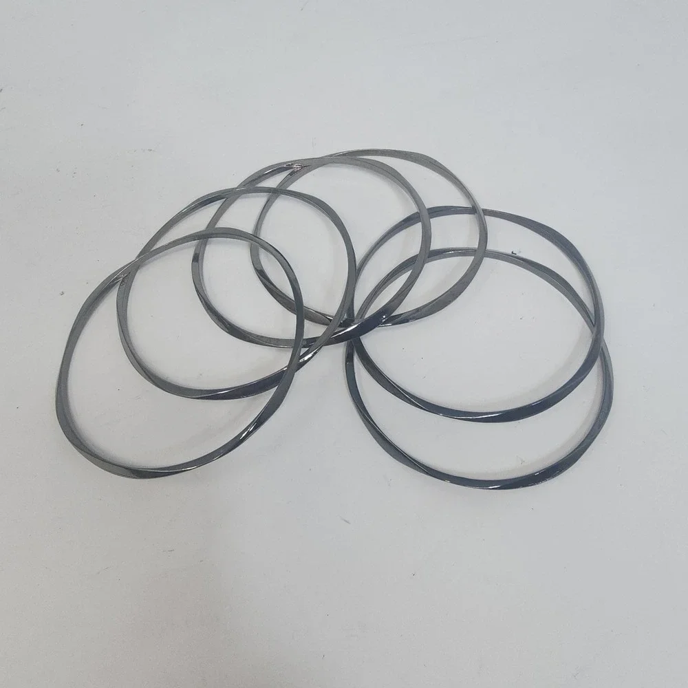 Unbranded Bangle Bracelets‎ Women OS Gunmetal Twisted Metal Stackable Set of 6